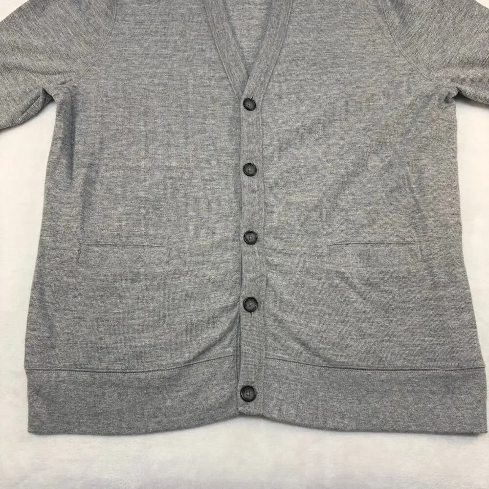 Banana Republic Cardigan Heritage Collection Fleece V Neck Pockets Gray Size XL